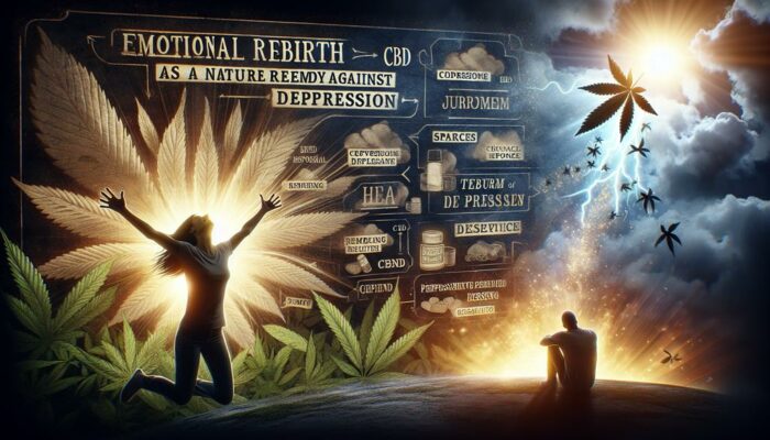 CBD remède naturel contre la dépression - image illustrant une renaissance émotionnelle et le combat contre la dépression