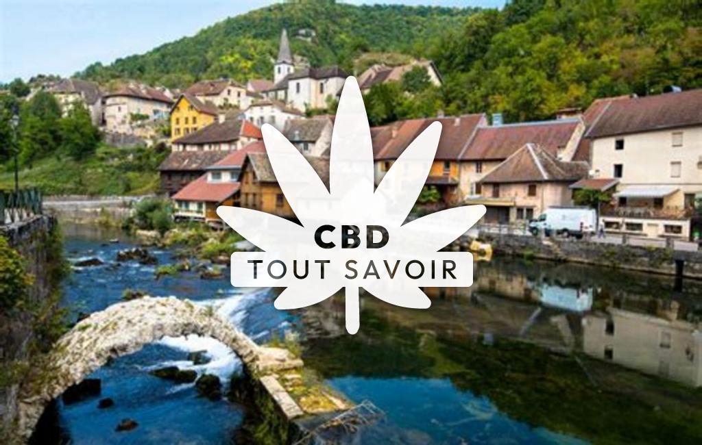 Drapeau Bourgogne-Franche-Comté avec feuille Cannabis CBD