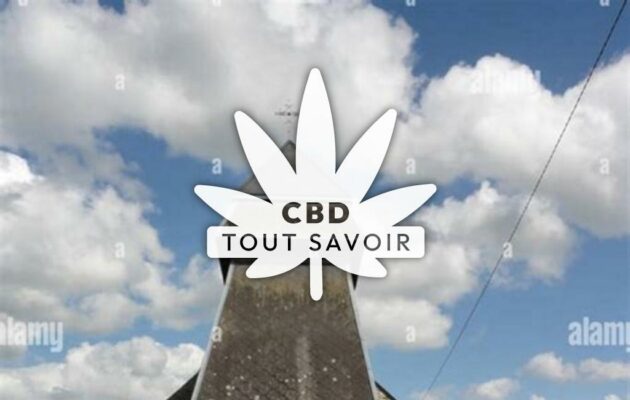 Village à Bertaucourt-Epourdon avec feuille Cannabis CBD