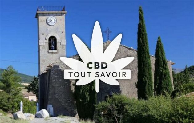 Village à Chateauneuf-Val-Saint-Donat avec feuille Cannabis CBD