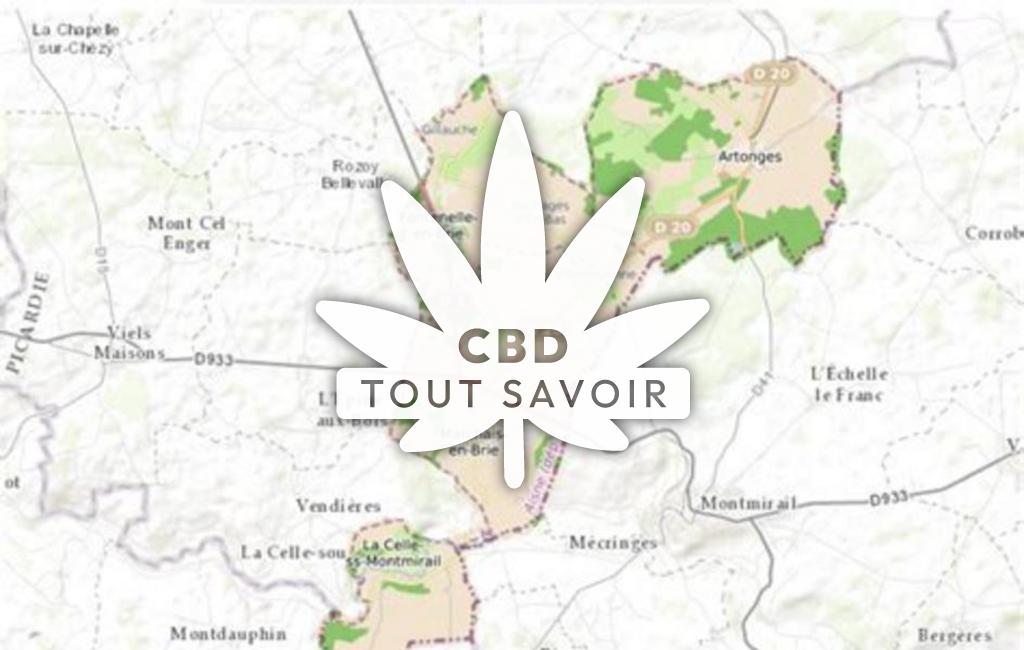 Village à Dhuys-Et-Morin-en-Brie avec feuille Cannabis CBD