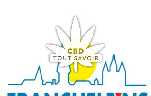 Village à Francheleins avec feuille Cannabis CBD