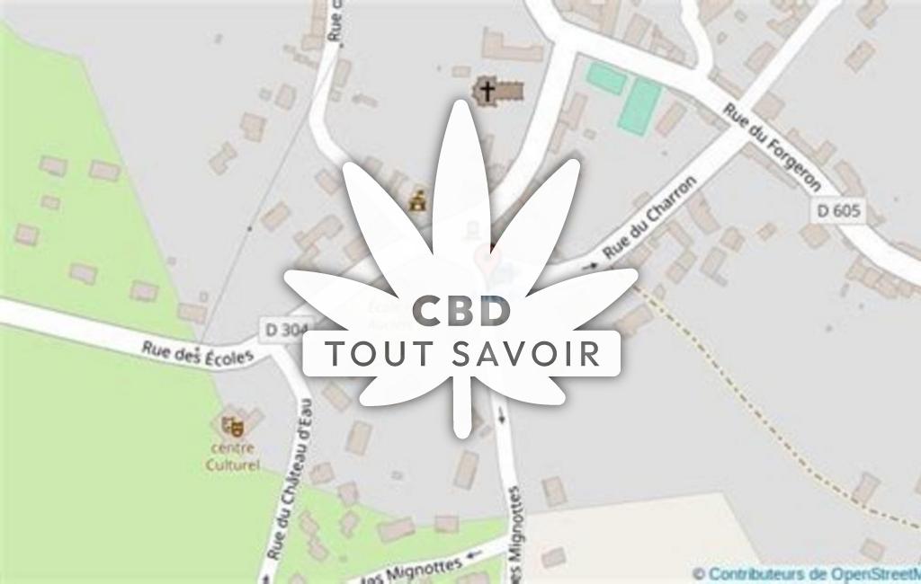 Village à Lignerolles avec feuille Cannabis CBD