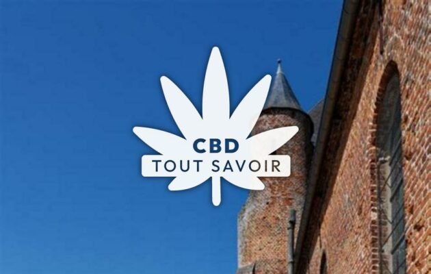 Village à Saint-Algis avec feuille Cannabis CBD