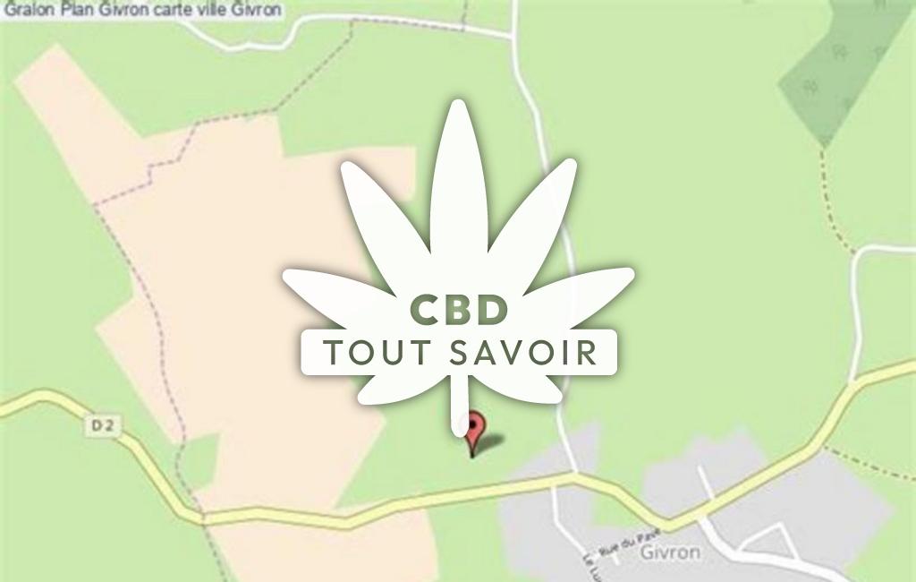 Village à Givron avec feuille Cannabis CBD
