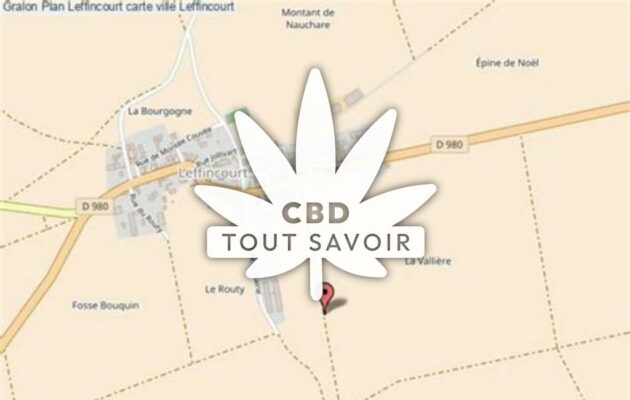 Village à Leffincourt avec feuille Cannabis CBD