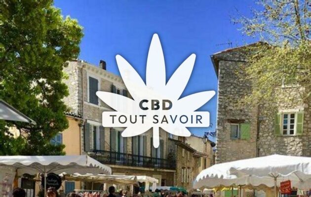 Village à La-Colle-sur-Loup avec feuille Cannabis CBD