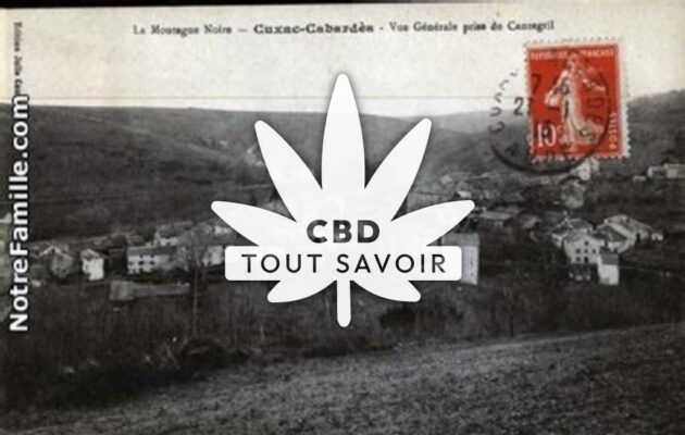 Village à Cuxac-Cabardes avec feuille Cannabis CBD