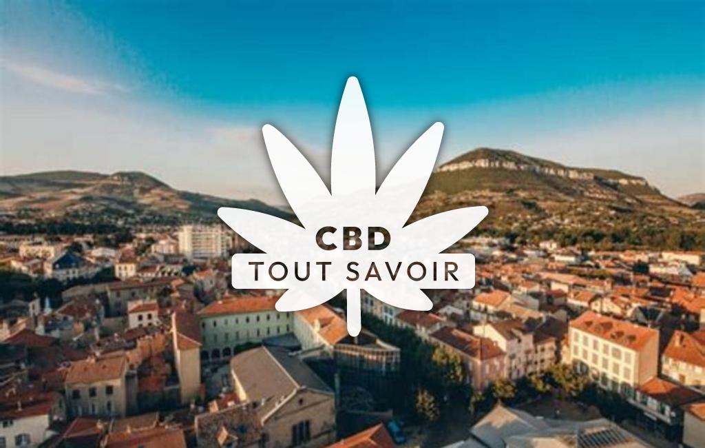 Village à Millau avec feuille Cannabis CBD