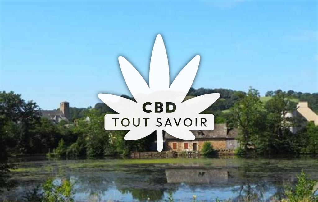 Village à Arvieu avec feuille Cannabis CBD