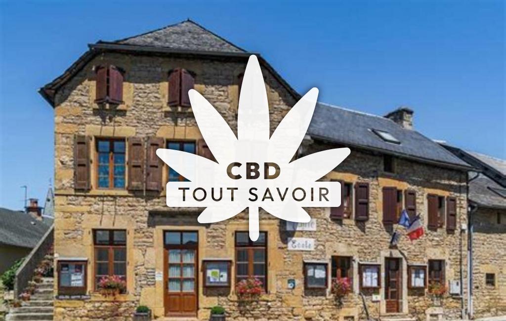 Village à Pierrefiche avec feuille Cannabis CBD