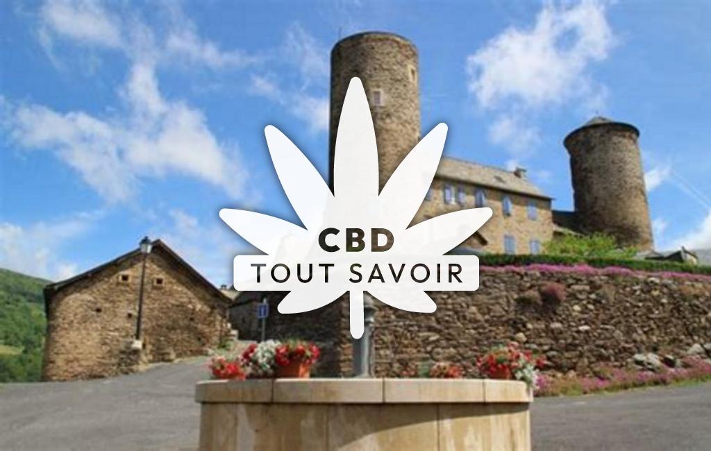 Village à Pomayrols avec feuille Cannabis CBD