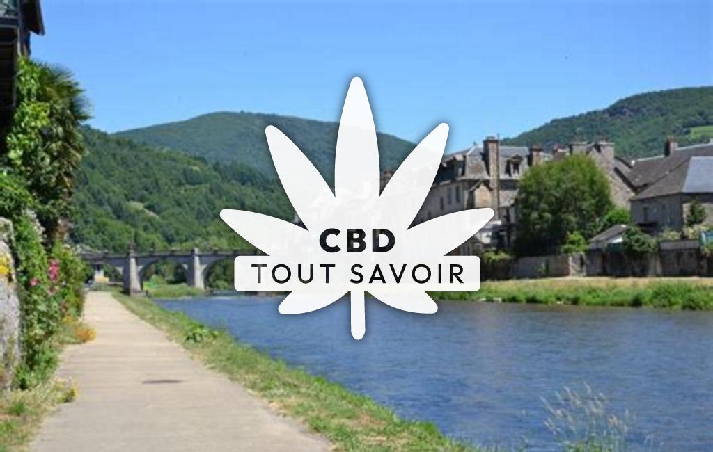 Village à Saint-Geniez-D'Olt-Et-D'Aubrac avec feuille Cannabis CBD