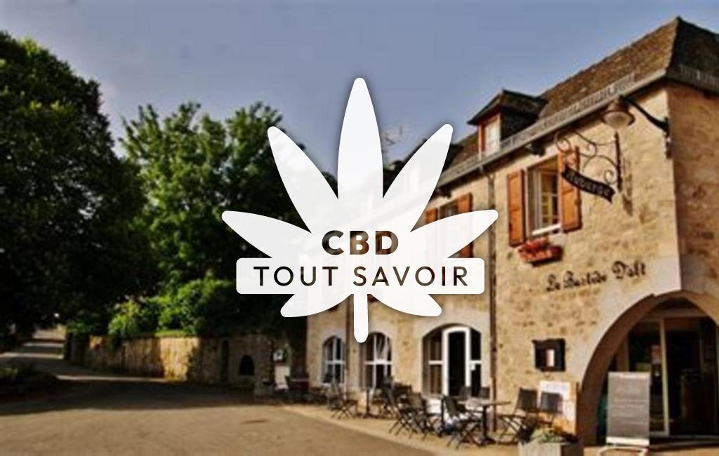 Village à Golinhac avec feuille Cannabis CBD