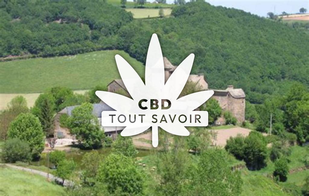 Village à Moyrazes avec feuille Cannabis CBD