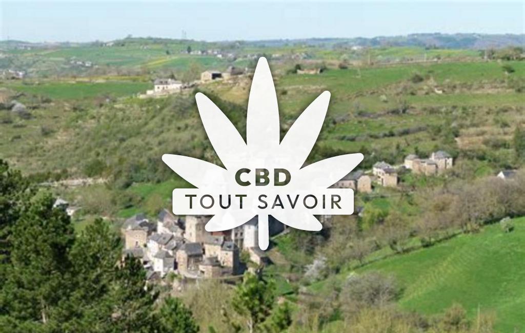 Village à Coubisou avec feuille Cannabis CBD
