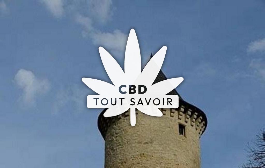 Village à La-Rouquette avec feuille Cannabis CBD