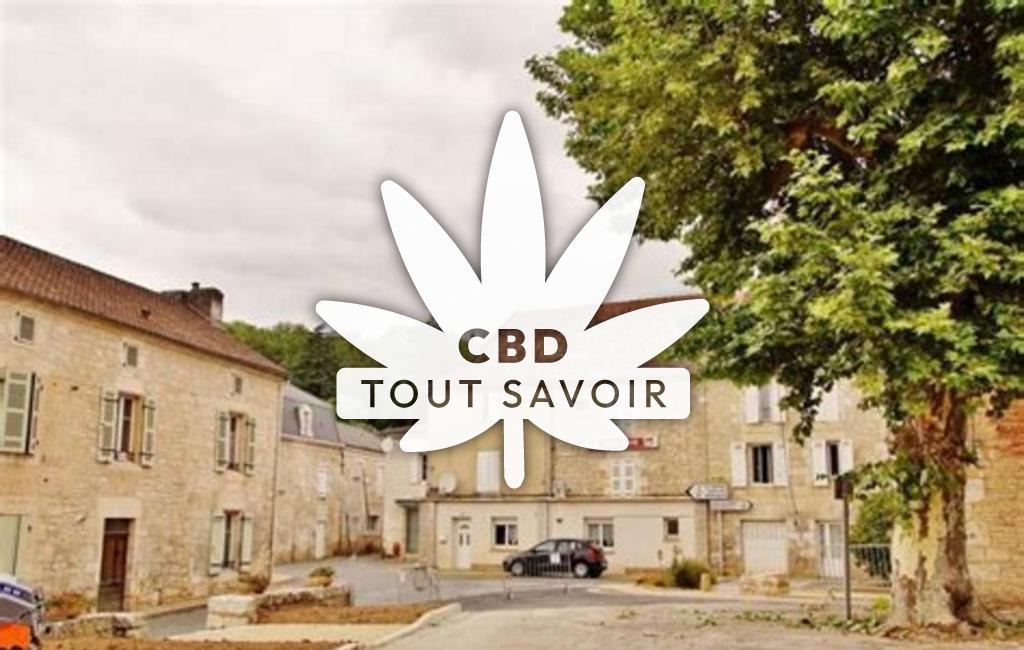 Village à Savignac avec feuille Cannabis CBD