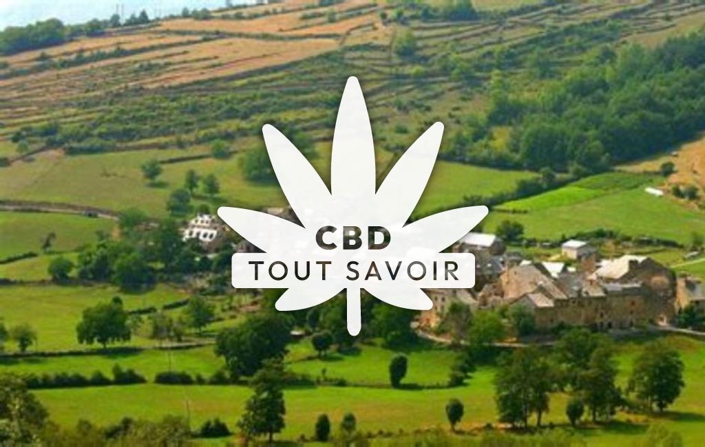 Village à Cassuejouls avec feuille Cannabis CBD
