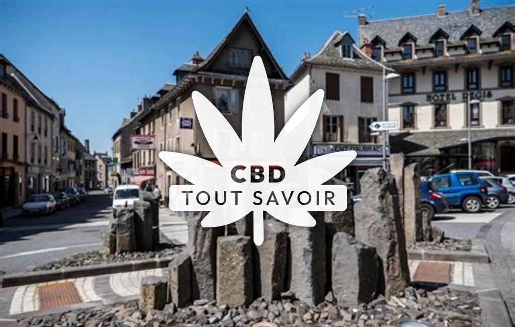 Village à Laguiole avec feuille Cannabis CBD