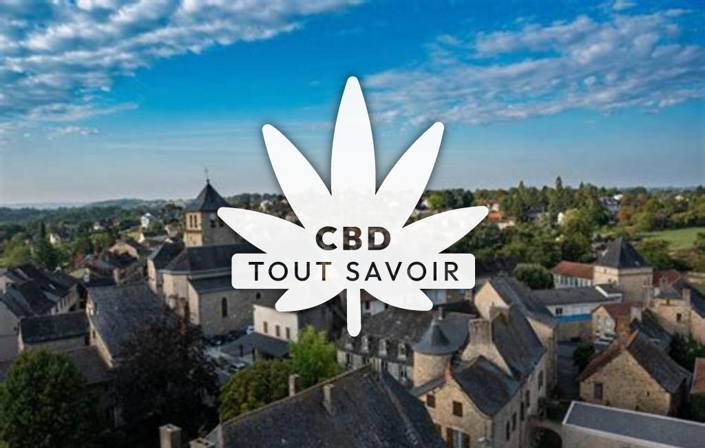 Village à Montbazens avec feuille Cannabis CBD