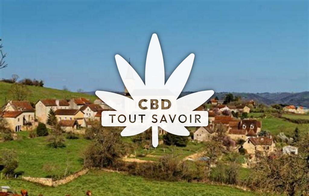 Village à Vaureilles avec feuille Cannabis CBD