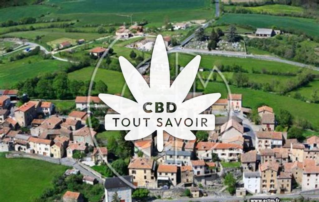 Village à Lapanouse-de-Cernon avec feuille Cannabis CBD
