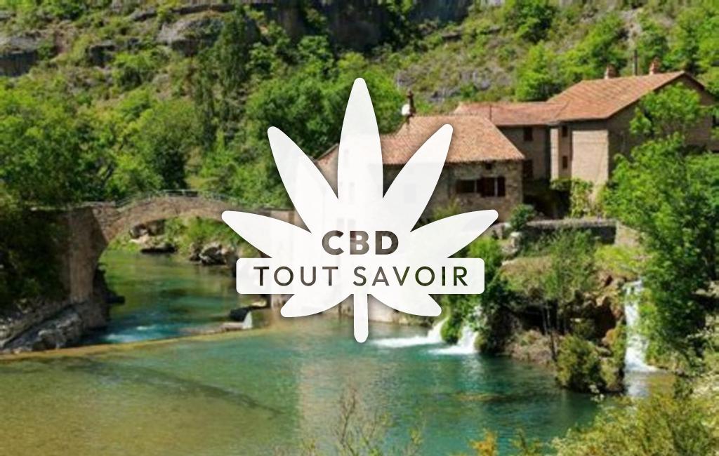 Village à Nant avec feuille Cannabis CBD
