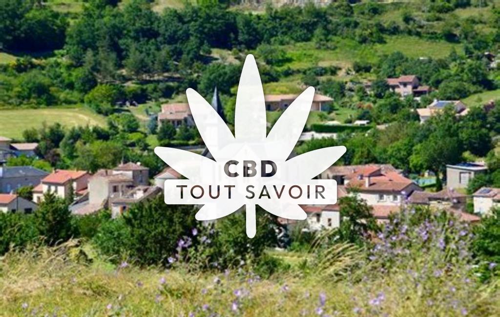 Village à Saint-Jean-D'Alcapies avec feuille Cannabis CBD