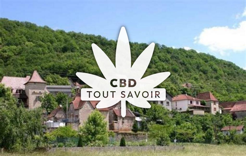 Village à Ambeyrac avec feuille Cannabis CBD