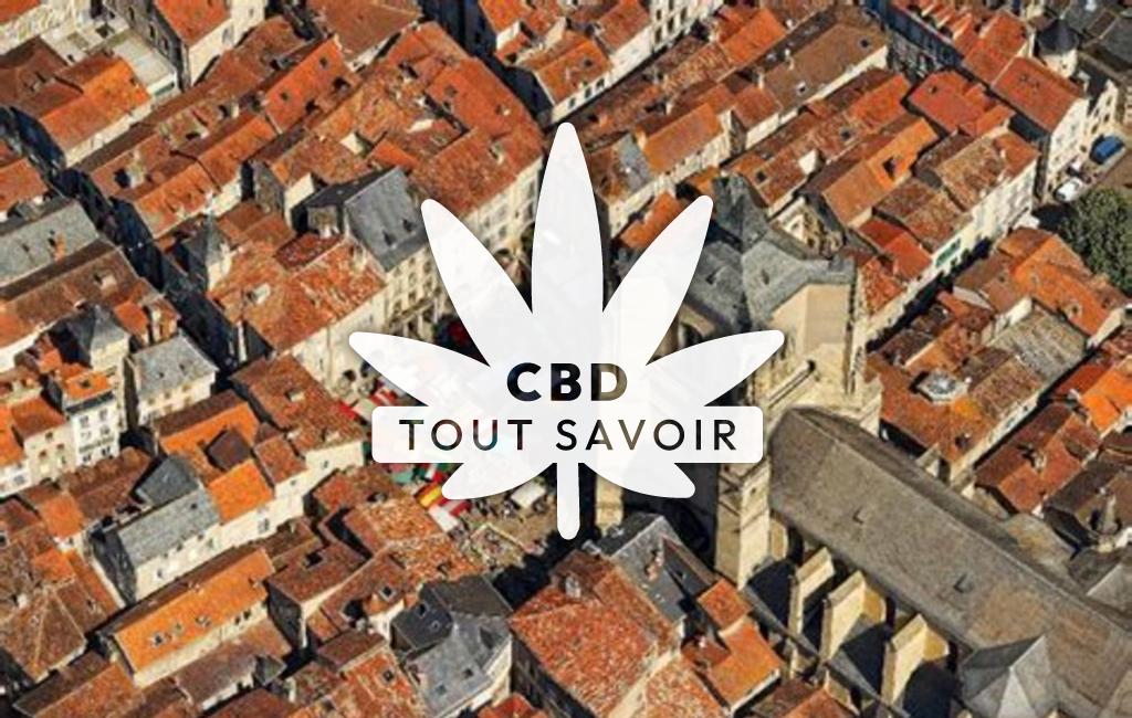 Village à Balaguier-D'Olt avec feuille Cannabis CBD