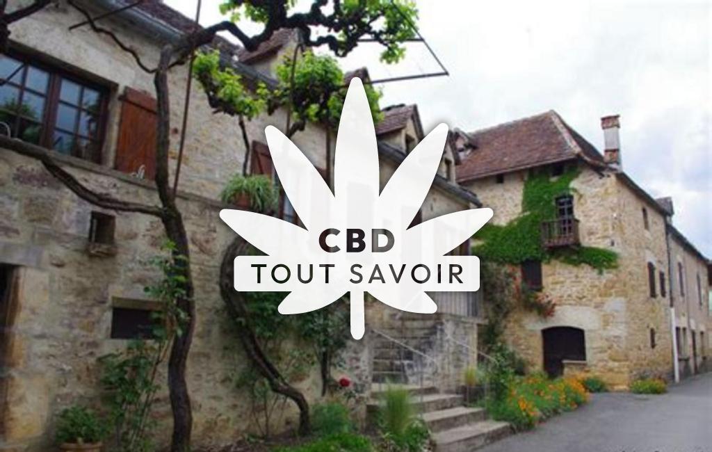 Village à Foissac avec feuille Cannabis CBD