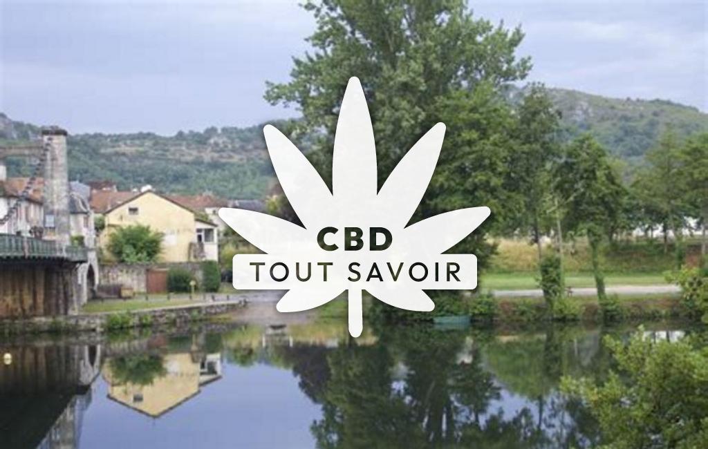 Village à Saujac avec feuille Cannabis CBD