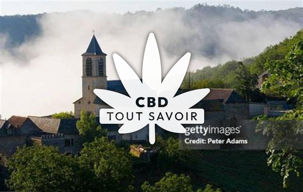 Village à Bor-Et-Bar avec feuille Cannabis CBD