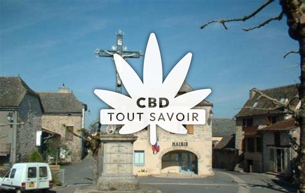 Village à Lunac avec feuille Cannabis CBD