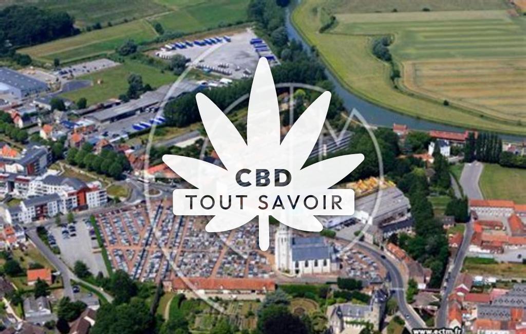 Village à Arques avec feuille Cannabis CBD