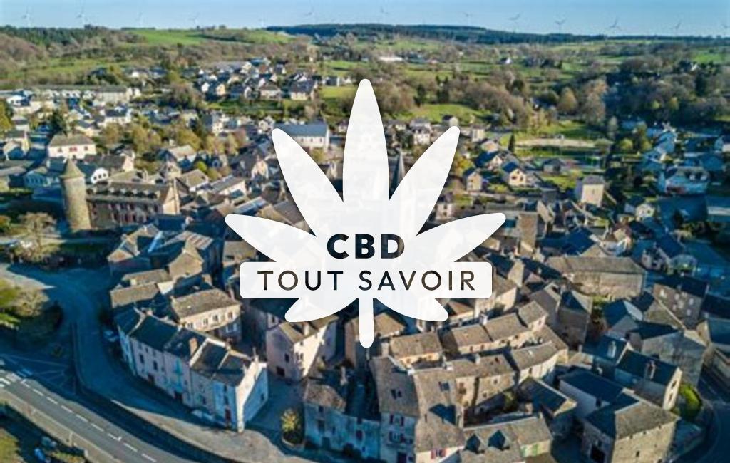 Village à Canet-de-Salars avec feuille Cannabis CBD