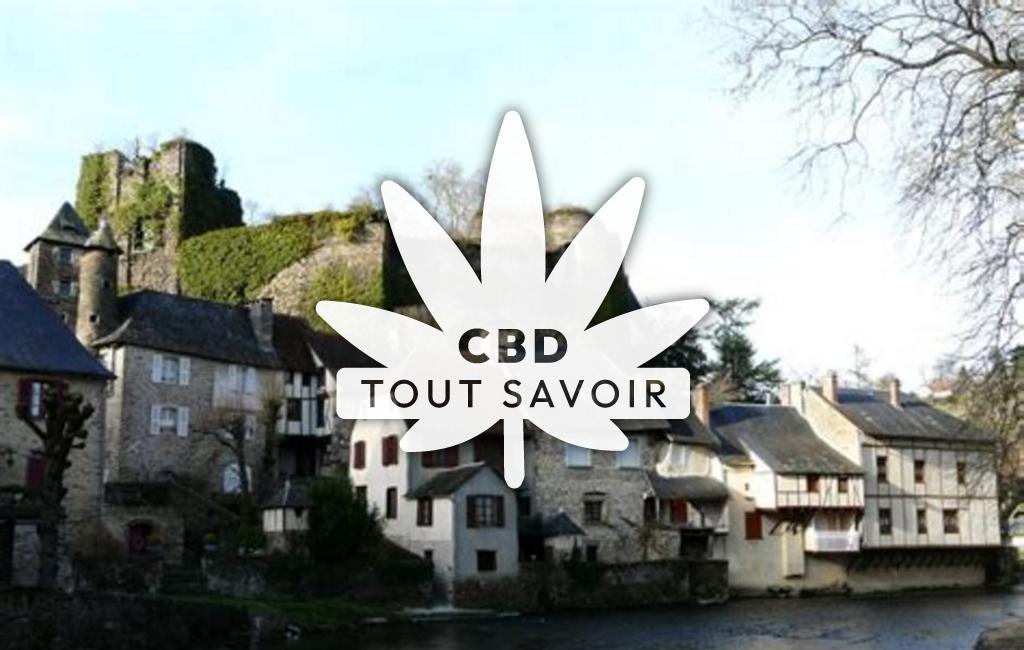 Village à Segur avec feuille Cannabis CBD