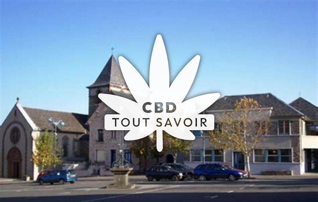Village à Almont-les-Junies avec feuille Cannabis CBD