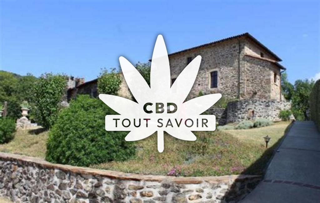 Village à Boisse-Penchot avec feuille Cannabis CBD