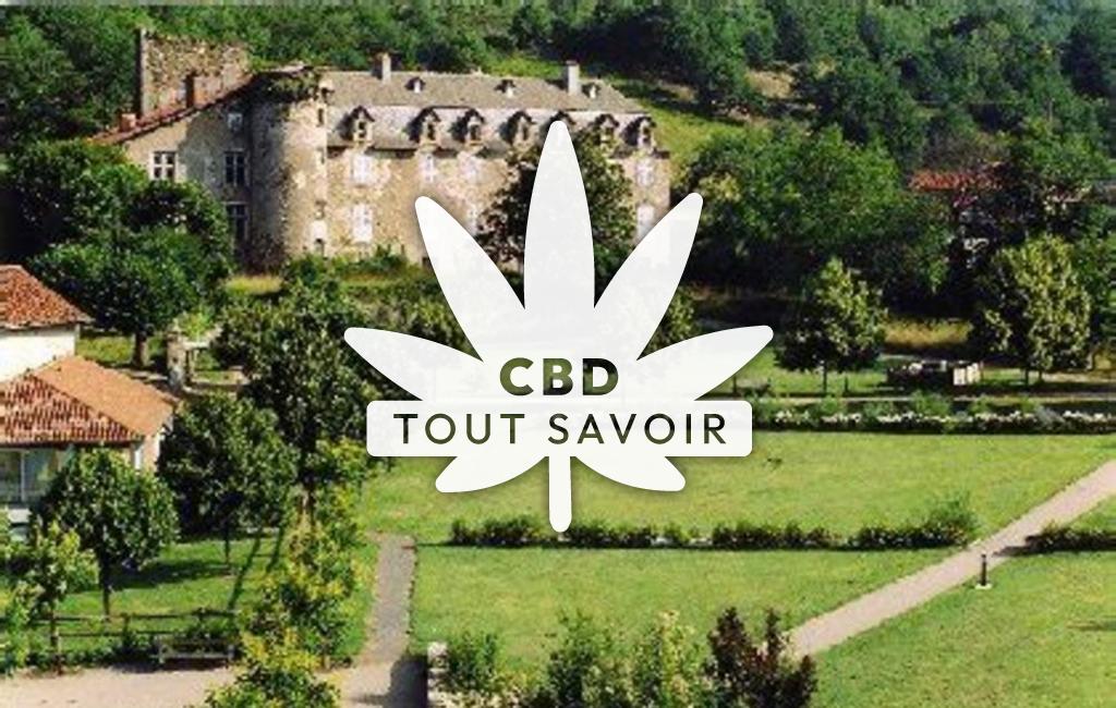 Village à Bouillac avec feuille Cannabis CBD