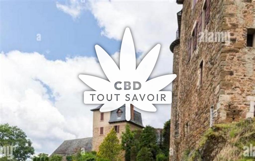 Village à Saint-Parthem avec feuille Cannabis CBD