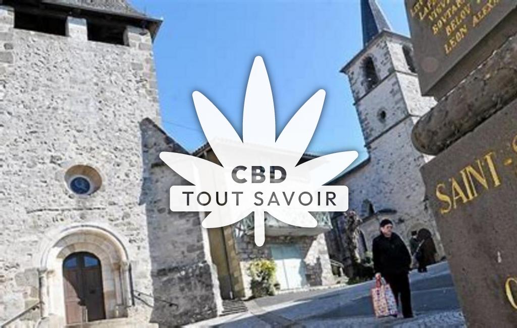 Village à Saint-Santin avec feuille Cannabis CBD