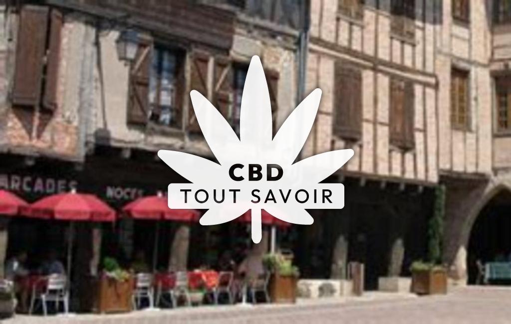 Village à Gaillac-D'Aveyron avec feuille Cannabis CBD