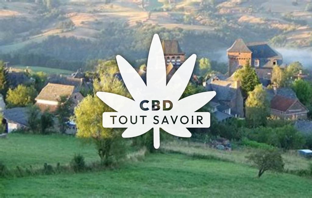 Village à Pruines avec feuille Cannabis CBD