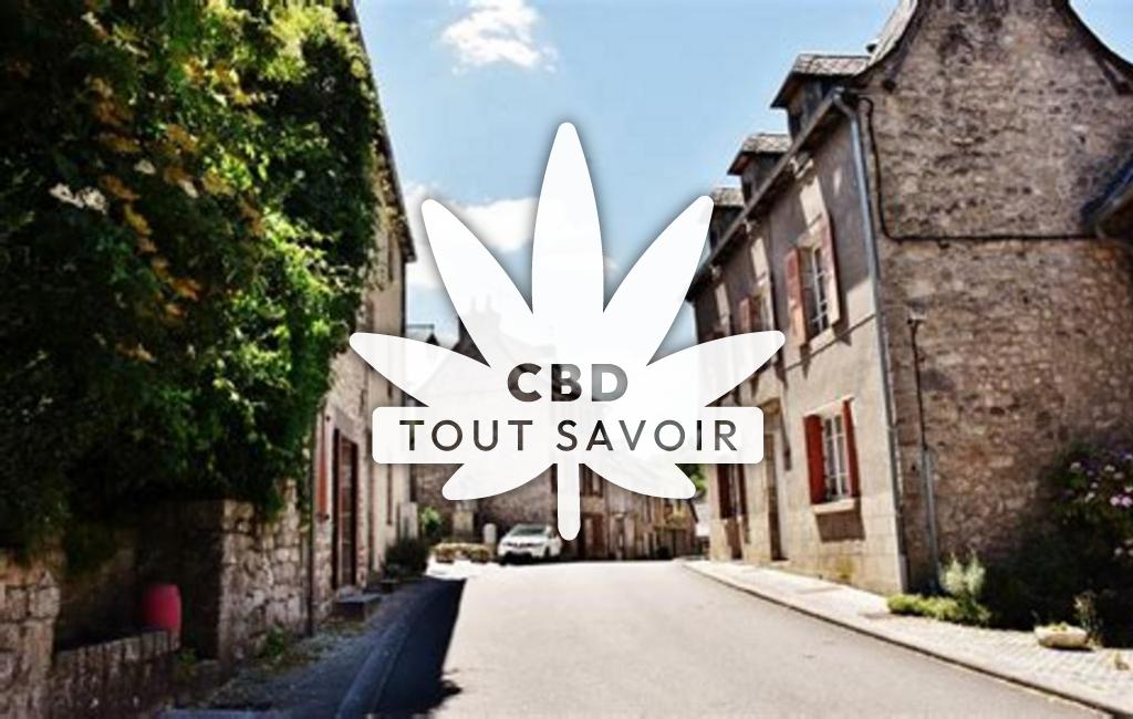 Village à Senergues avec feuille Cannabis CBD