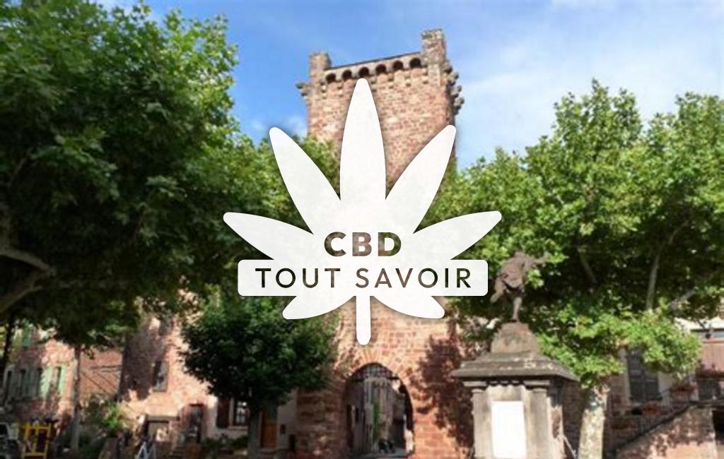 Village à Clairvaux-D'Aveyron avec feuille Cannabis CBD