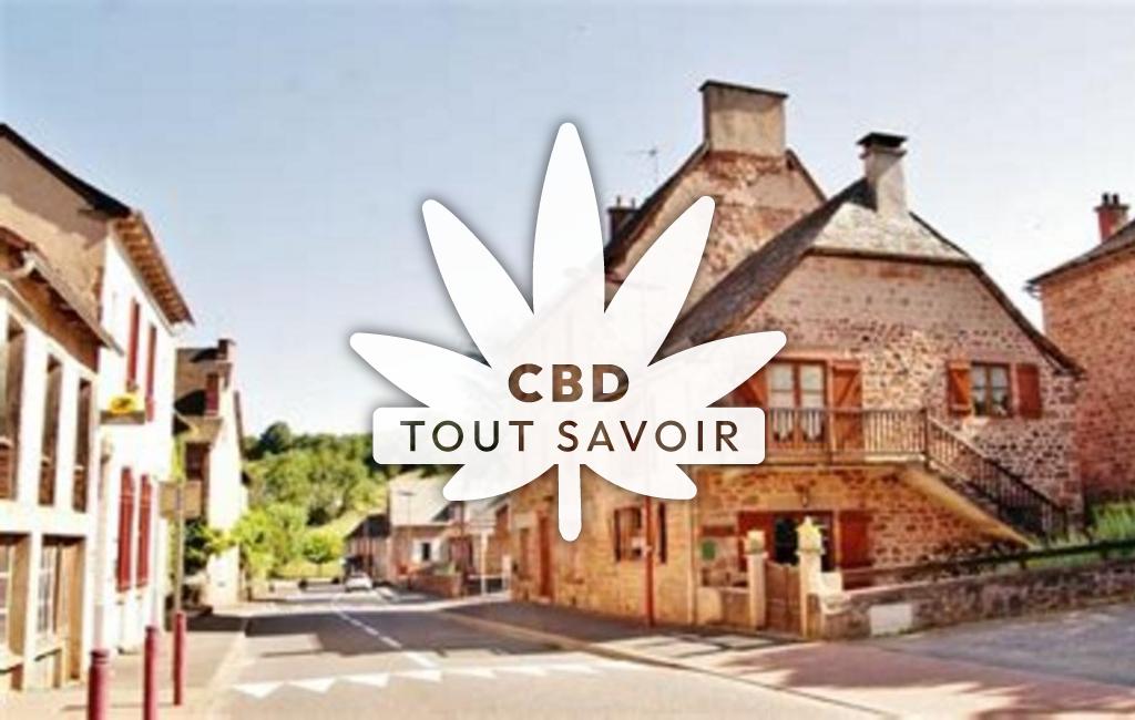 Village à Nauviale avec feuille Cannabis CBD