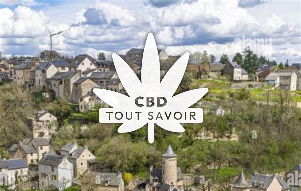 Village à Bozouls avec feuille Cannabis CBD
