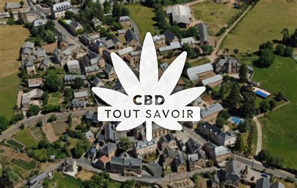Village à Gabriac avec feuille Cannabis CBD